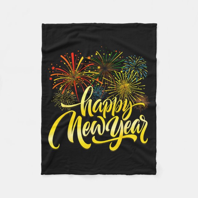 Happy New Year 2026 Fireworks New Years Eve Party  Fleece Blanket (Front)