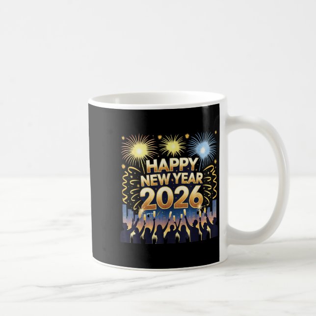 Happy New Year 2026 Fireworks Party Celebration  Coffee Mug (Right)