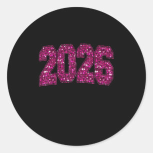 Happy New Year 2026 Fireworks Party Eve Family Xma Classic Round Sticker