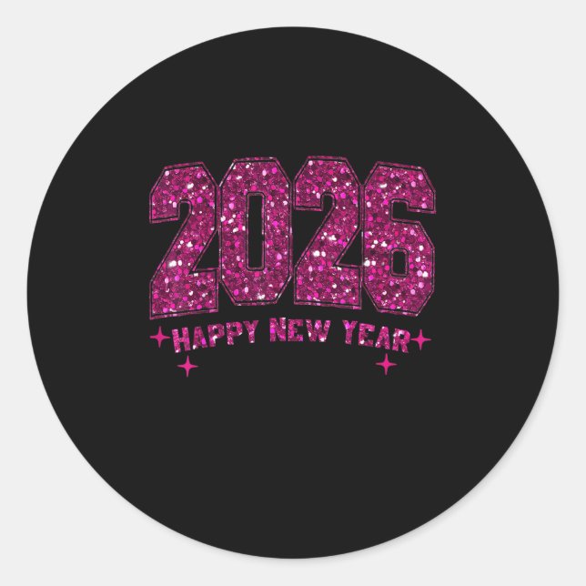 Happy New Year 2026 Fireworks Party Eve Family Xma Classic Round Sticker (Front)