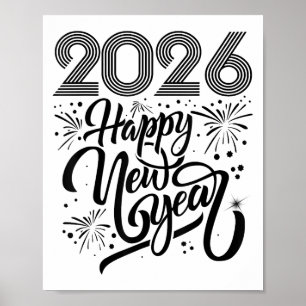 Happy New Year 2026 Fireworks  Poster
