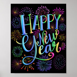 Happy New Year 2026 Fireworks Poster