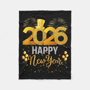Happy New Year 2026 Fleece Blanket