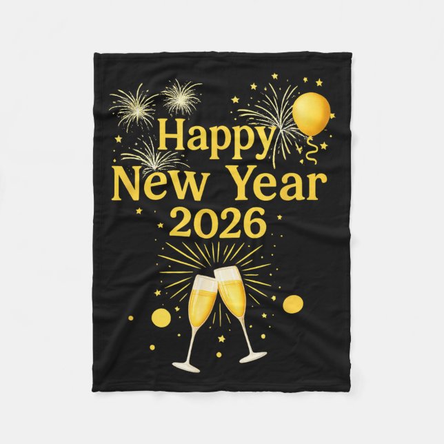 Happy New Year 2026  Fleece Blanket (Front)