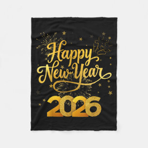 Happy New Year 2026 Fleece Blanket