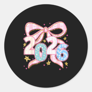 Happy New Year 2026 For Women Boys Men Kids New Ye Classic Round Sticker