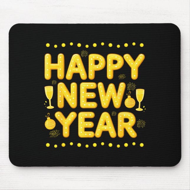 Happy New Year 2026 For Women Boys Men Kids New Ye Mouse Pad (Front)