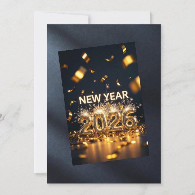 Happy New Year 2026 – Fresh Start, New Hopes Greet Holiday Card (Front)
