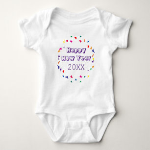 Happy New Year 2026 Fun Colourful Confetti Baby Bodysuit