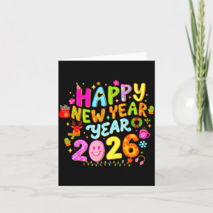 Happy New Year 2026 Funny Colourful Teacher and Card