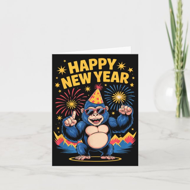Happy New Year 2026 Funny Kids Bigfoot Lovers Part Card (Front)