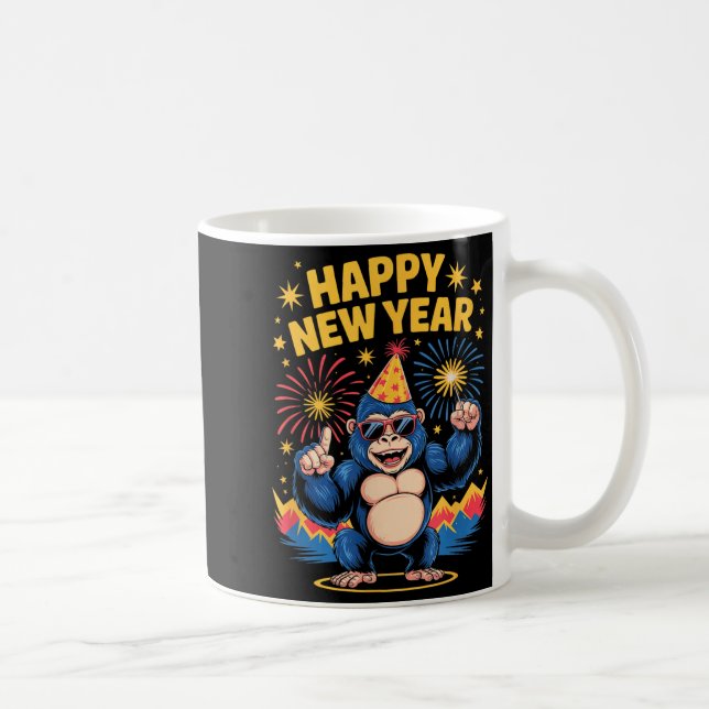 Happy New Year 2026 Funny Kids Bigfoot Lovers Part Coffee Mug (Right)