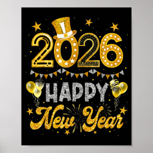 Happy New Year 2026 Funny New Years Eve Party Men Poster