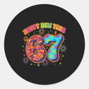 Happy New Year 2026 Gen Alpha 67 Meme Brain Rot Vi Classic Round Sticker