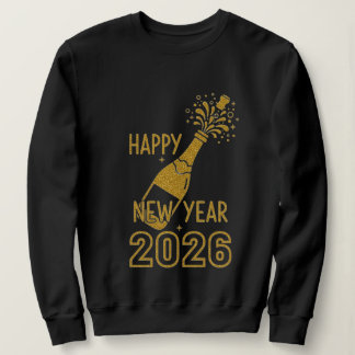 Happy New Year 2026 Glitter Sweatshirts for Women