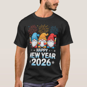 Happy New Year 2026 Gnome Cute Holiday Celebration T-Shirt