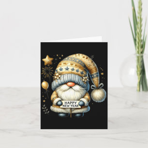 Happy New Year 2026 Gnome Watercolor Gnome New Yea Card