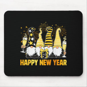 Happy New Year 2026 Gnomes Drinking Champagne New Mouse Pad