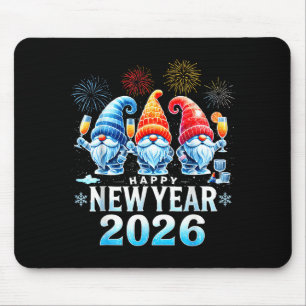 Happy New Year 2026 Gnomes Family Party New Years Mouse Pad