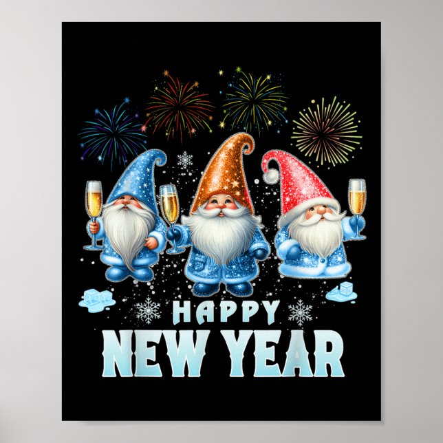Happy New Year 2026 Gnomes Family Party New Years  Poster (Front)