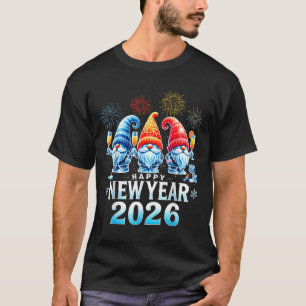 Happy New Year 2026 Gnomes Family Party New Years  T-Shirt
