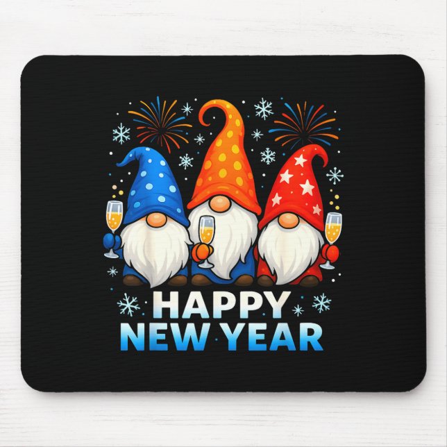 Happy New Year 2026 Gnomes Matching Family New Yea Mouse Pad (Front)