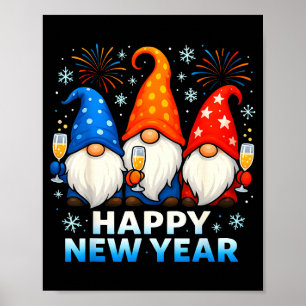Happy New Year 2026 Gnomes Matching Family New Yea Poster