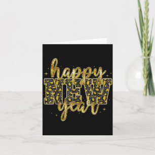 Happy New Year 2026 Gold Leopard Countdown Party F Card