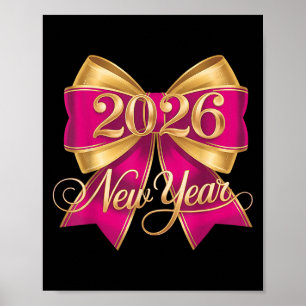 Happy New Year 2026 Gold Party Eve Family Xmas Poster