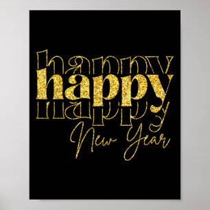 Happy New Year 2026 Gold Party Eve Family Xmas  Poster