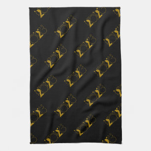 Happy New Year 2026 gold Tea Towel
