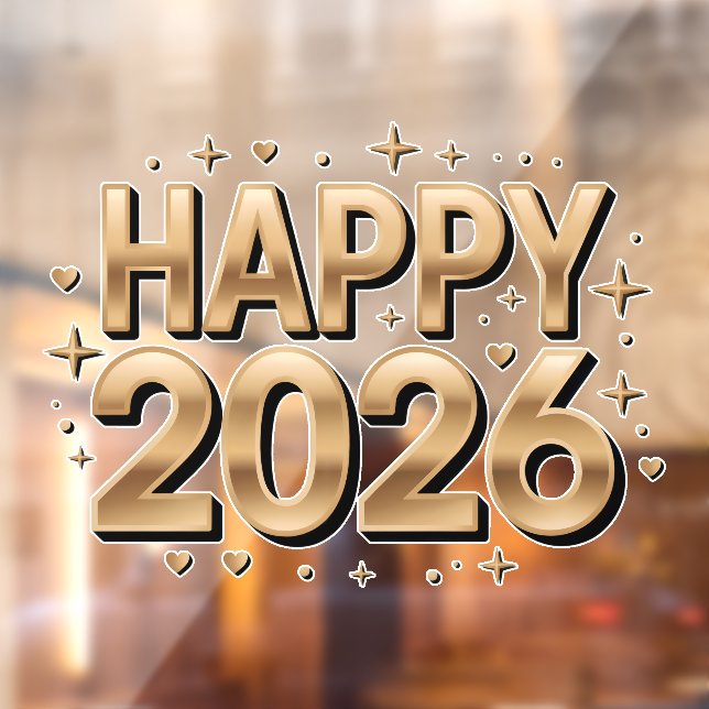 Happy New Year 2026 Gold Typography (Sheet 2)