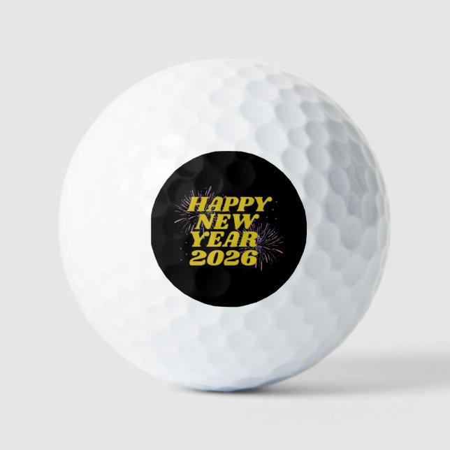 Happy New Year 2026 Golf Balls (Front)