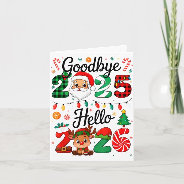 Happy New Year 2026 Goodbye 2025 Hello 2026  Card (Front)