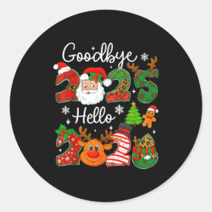 Happy New Year 2026 Goodbye 2025 Hello 2026 Family Classic Round Sticker