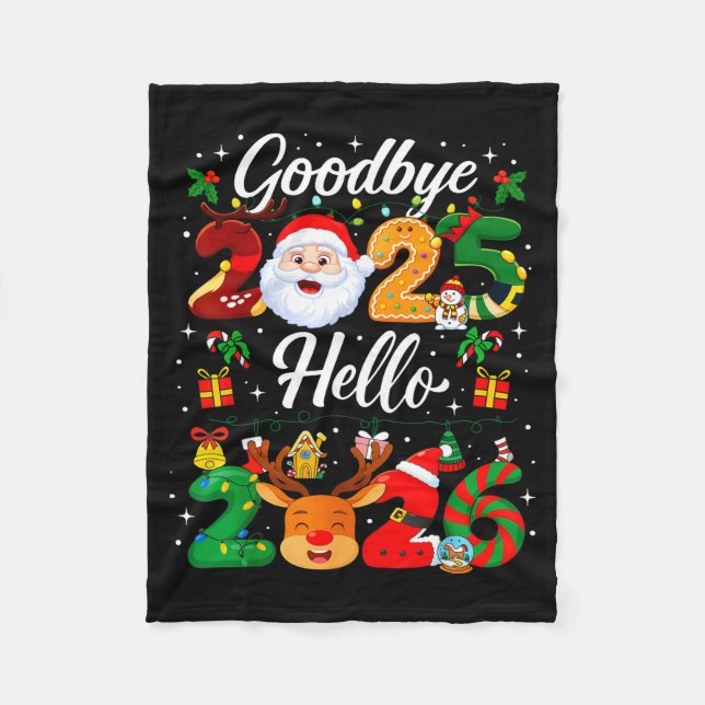 Happy New Year 2026 Goodbye 2025 Hello 2026  Fleece Blanket (Front)