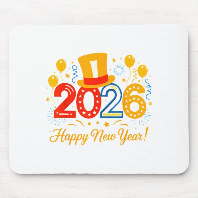 Happy New Year 2026 Holiday Party Family Celebrati Mouse Pad (Front)