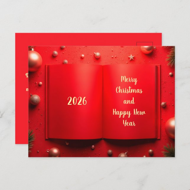 Happy New Year 2026 Holiday Postcard (Front/Back)