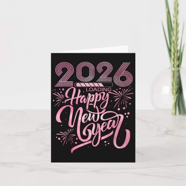 Happy New Year 2026 Loading Fireworks  Card (Front)