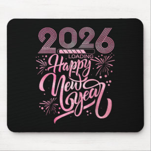Happy New Year 2026 Loading Fireworks  Mouse Pad
