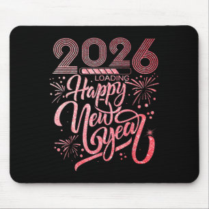 Happy New Year 2026 Loading Fireworks Party  Mouse Pad