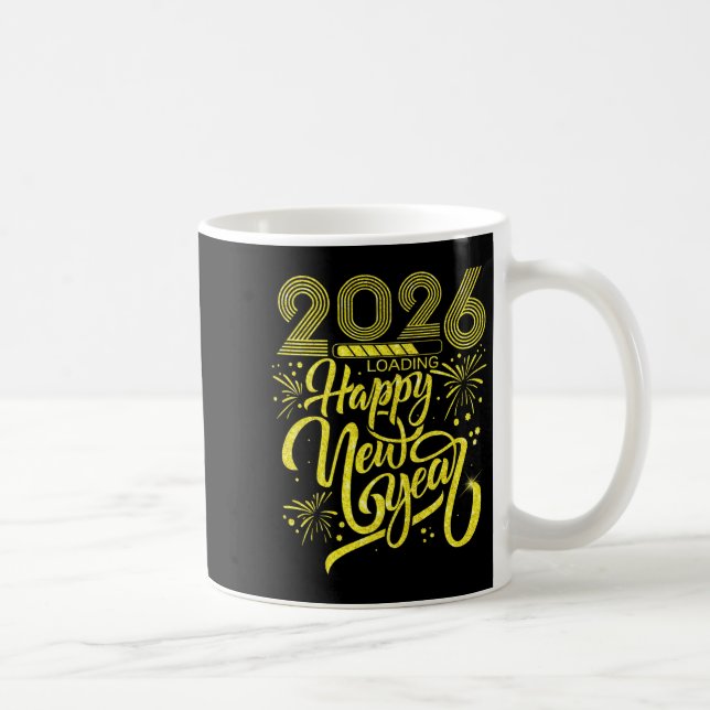 Happy New Year 2026 Loading Fireworks Party Premiu Coffee Mug (Right)