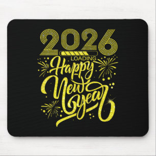 Happy New Year 2026 Loading Fireworks Party Premiu Mouse Pad