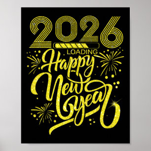 Happy New Year 2026 Loading Fireworks Party Premiu Poster