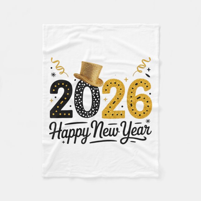 Happy New Year 2026 Matching Family Friends  Fleece Blanket (Front)