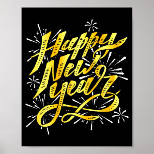 Happy New Year 2026 Men Women Kids New Year Eve Pa Poster