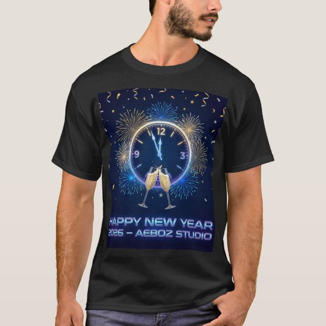 Happy New Year 2026 – Midnight Celebration by Aebo T-Shirt (Front)