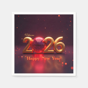 Happy New Year 2026 Napkin