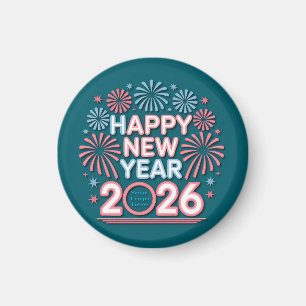 Happy New Year 2026 Neon Countdown Magnet