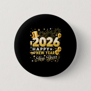 Happy New Year 2026 New Year Party Ballon Family M 6 Cm Round Badge